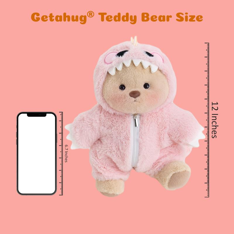 Getahug Dinosaur Teddy Bear | 5 Moveable Joints & Changeable Outfits, Soft Stuffed Animal Plush Unique Gift for Dino Lovers Collectors, Cozyvibes Little Gifts for Girls Plushies Getahug Dinosaur Teddy Bear | 5 Moveable Joints & Changeable Outfits, Soft Stuffed Animal Plush Unique Gift for Dino Lovers Collectors, Cozyvibes Little Gifts for Girls Plushies