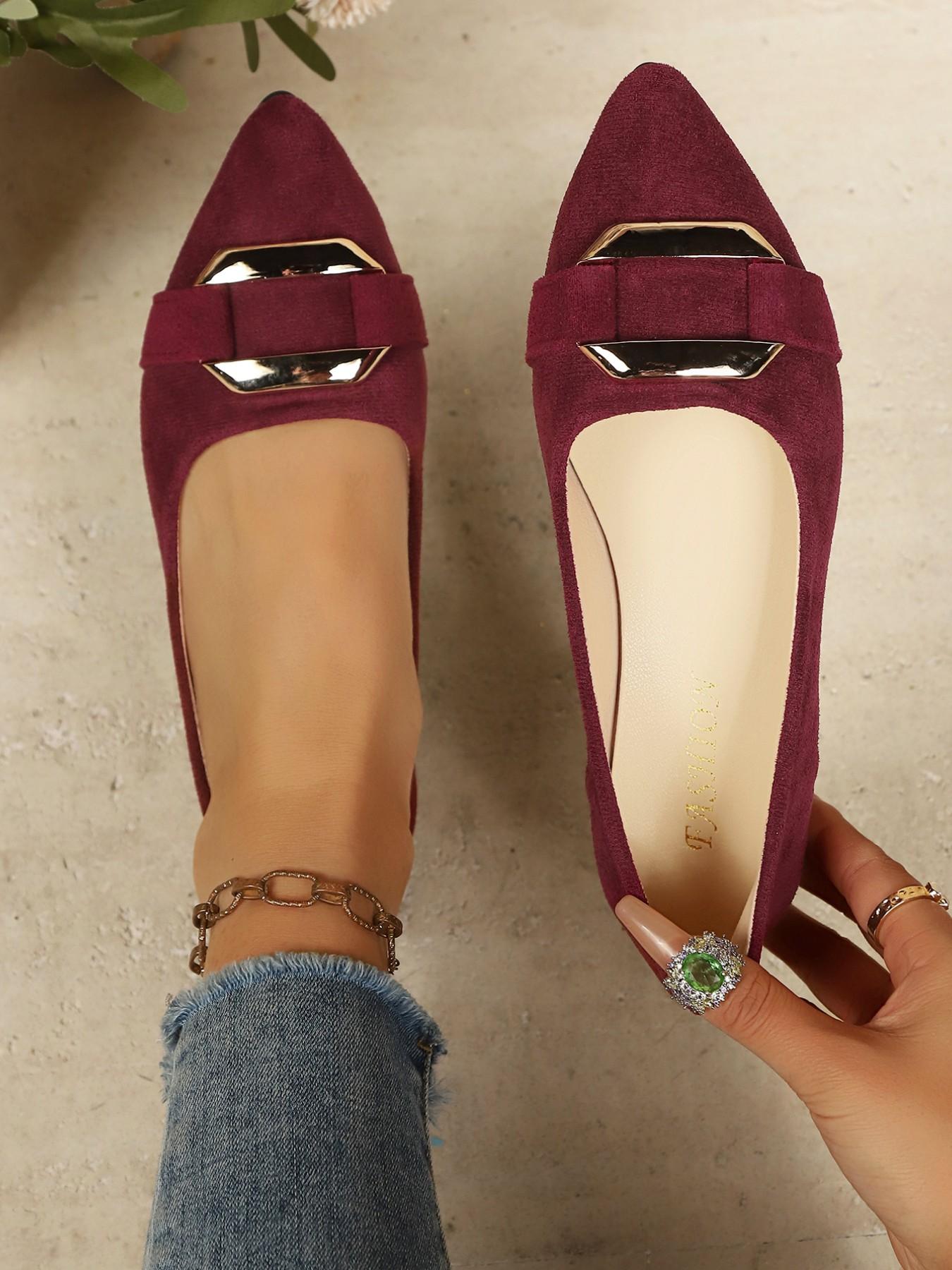 Women's Soft Sole Pointed Toe Shoes, Sexy Fashion Trendy Large Size Flat Korean Style Versatile Low Ankle Shoes, Casual Textile Upper