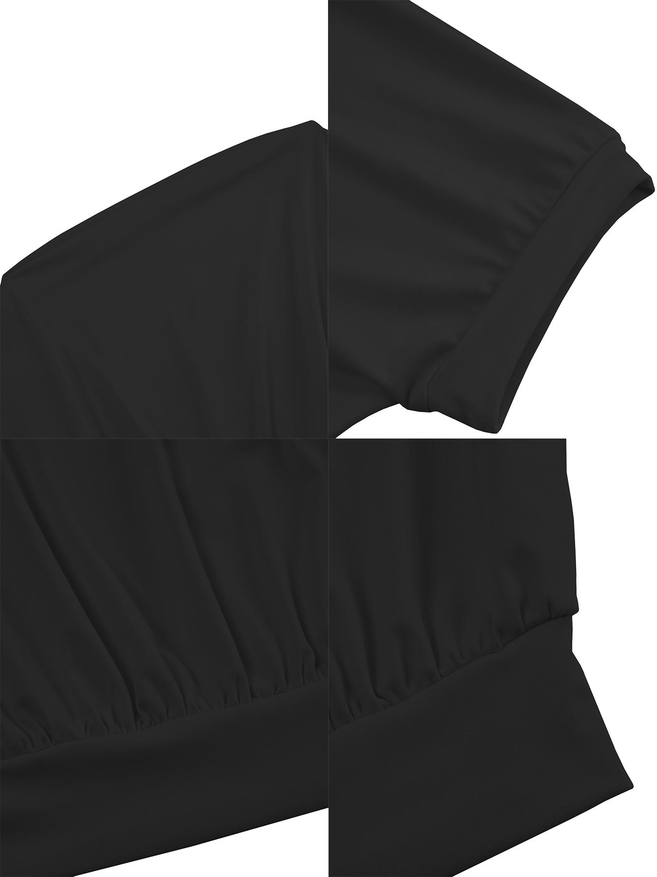 Aliling Elegant Casual Women's Plain Short Sleeve High Waist Fitted T-Shirt, Stylish All Seasons Fashion Top, Slanted Asymmetrical Neck Design