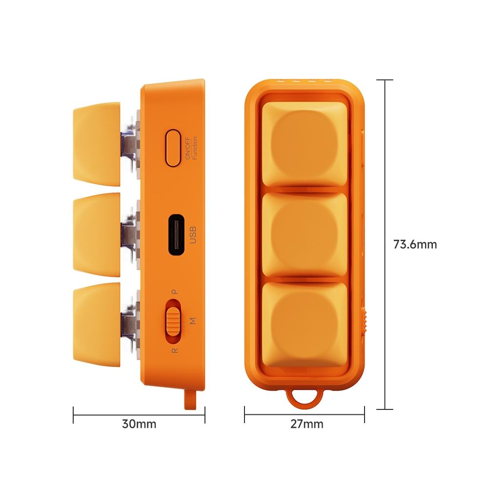 3-in-1 Bluetooth Remote Control for Reading, Gaming, Office, Wireless Game Controllers, Compatible with E-Readers, Phones, Tablets, Computers, Page Turning, Video Switching, Volume Control, Hot Swappable Shaft, Bluetooth 5.4, 30min Auto Sleep