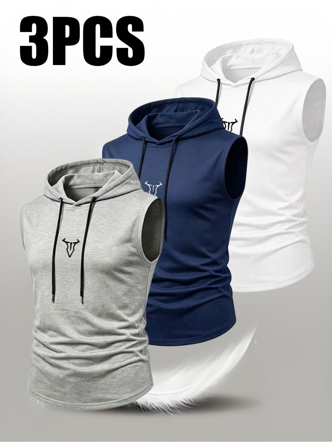 Men's Summer Lightweight Sport Running Fitness Sleeveless Vest, Fashion Casual Outdoor Hooded Top, Breathable and Comfortable Design, Workout Sports Vest
