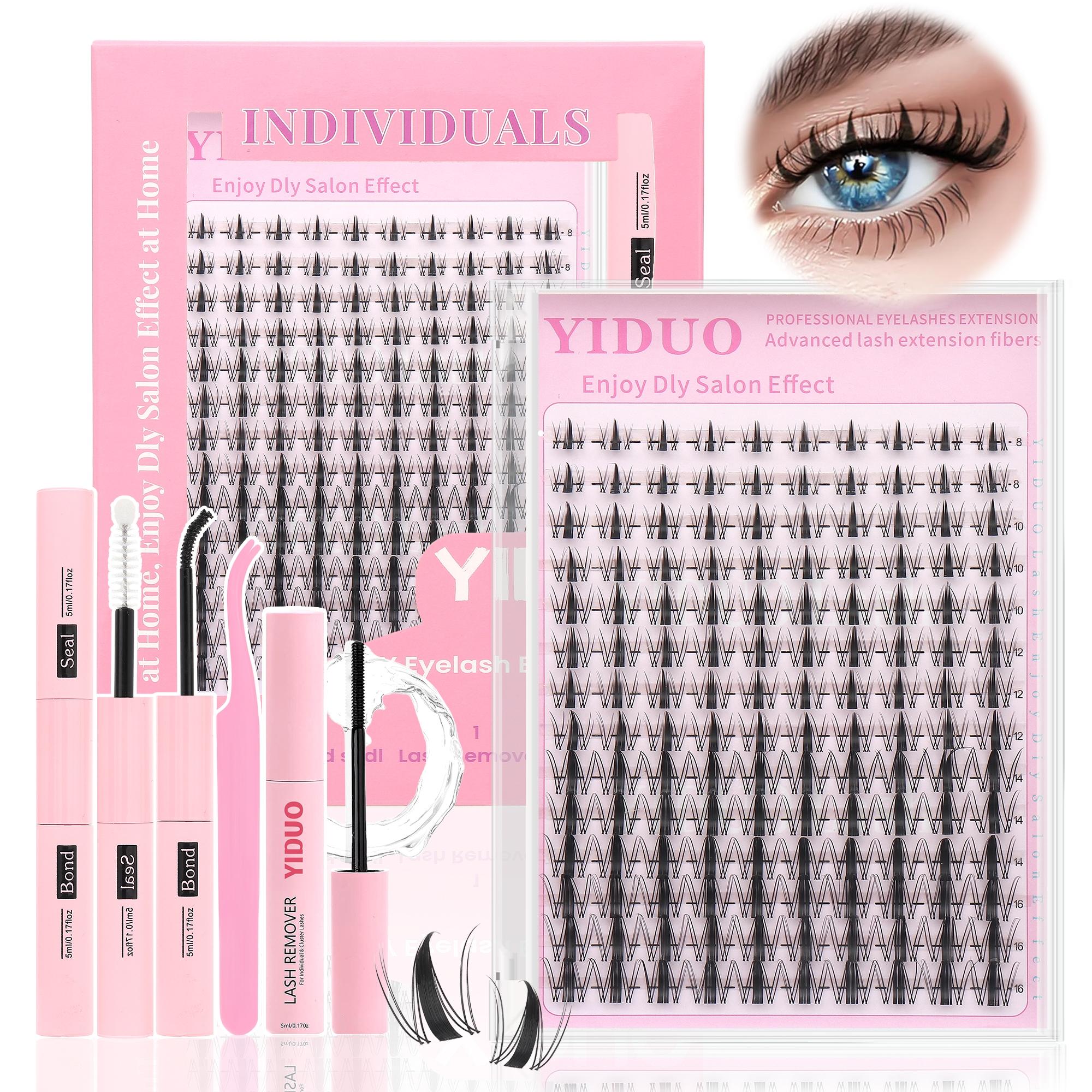 5 Styles Lash Clusters Kit with Eyelash Tools: Bond and Seal | Lash Remover | Eyelash Brush | Lash Tweezers Manga+Manga&Bottom+Wispy+Fairy Lashes Extensions 5-16mm Natural Wispy Individual DIY Eyelash Kit Salon at Home | Long-Lasting Glam Effect Easy DIY