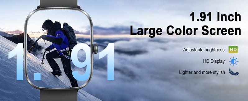 [Valentine's Day] Tukio 2026 New Smart Watch with AI ChatGPT AI Assistant, 1.91" HD Display, 112+ Fitness Activity Tracker, Heart Rate Monitor, Sleep Monitor, Step Counter, Bluetooth Calling, IP68 Waterproof, for Android & iOS - Monitoring