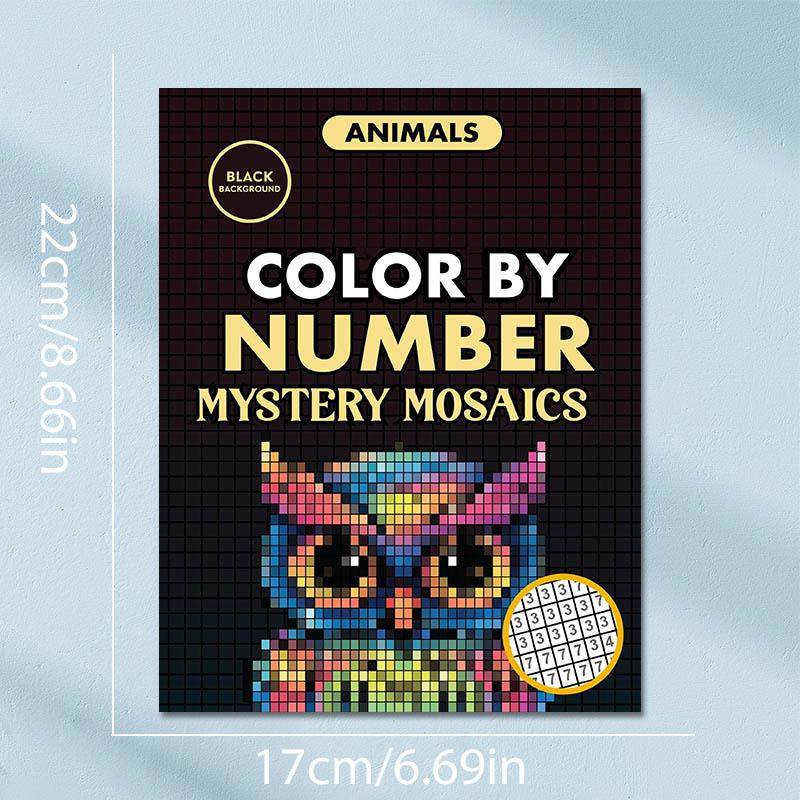Adult Coloring Book, Mosaic Art Style Stress Relief, Mystery Mosaic Design, Digital Coloring Pages, No Pens Included