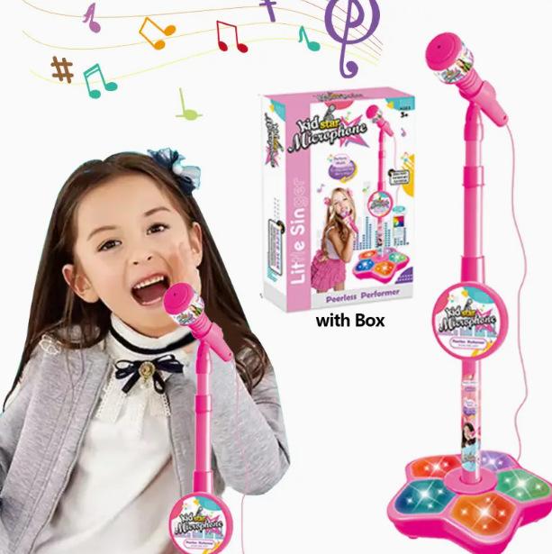 New K-Pop Music Microphone Toy with LED Light, Play Music and Sing Along, Perfect Halloween and Christmas Gift for Kids
