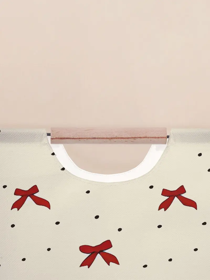 Butterfly Knot Pattern Open Storage Box, Foldable Laundry Basket with Handle, Home Bathroom Collapsible Dirty Clothes Bucket