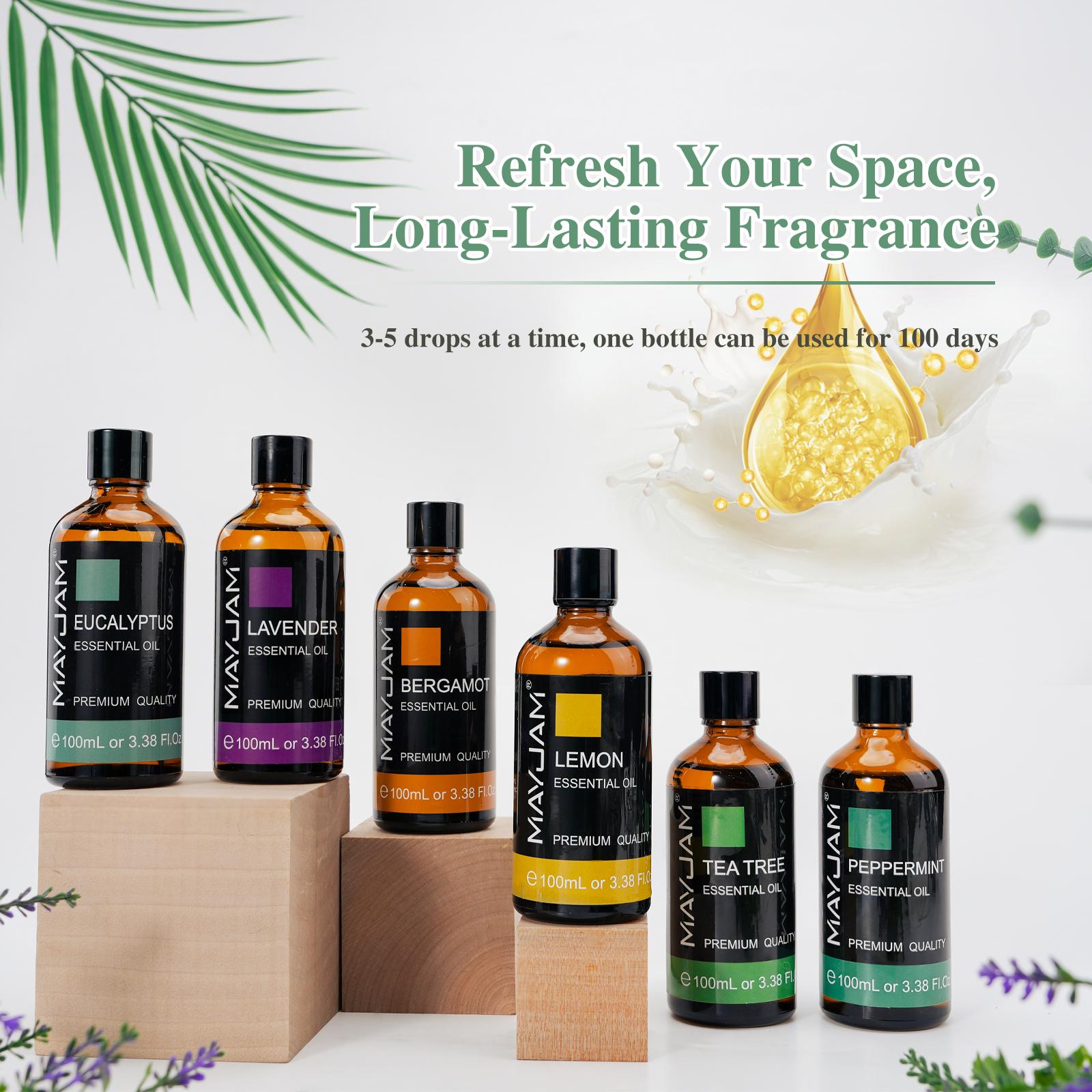 MAYJAM 100ML Glass Bottle Essential Oil, Scented Oils for Airfreshener, Home Fragrance, Perfume, Household, house smell good products, Scent Gift