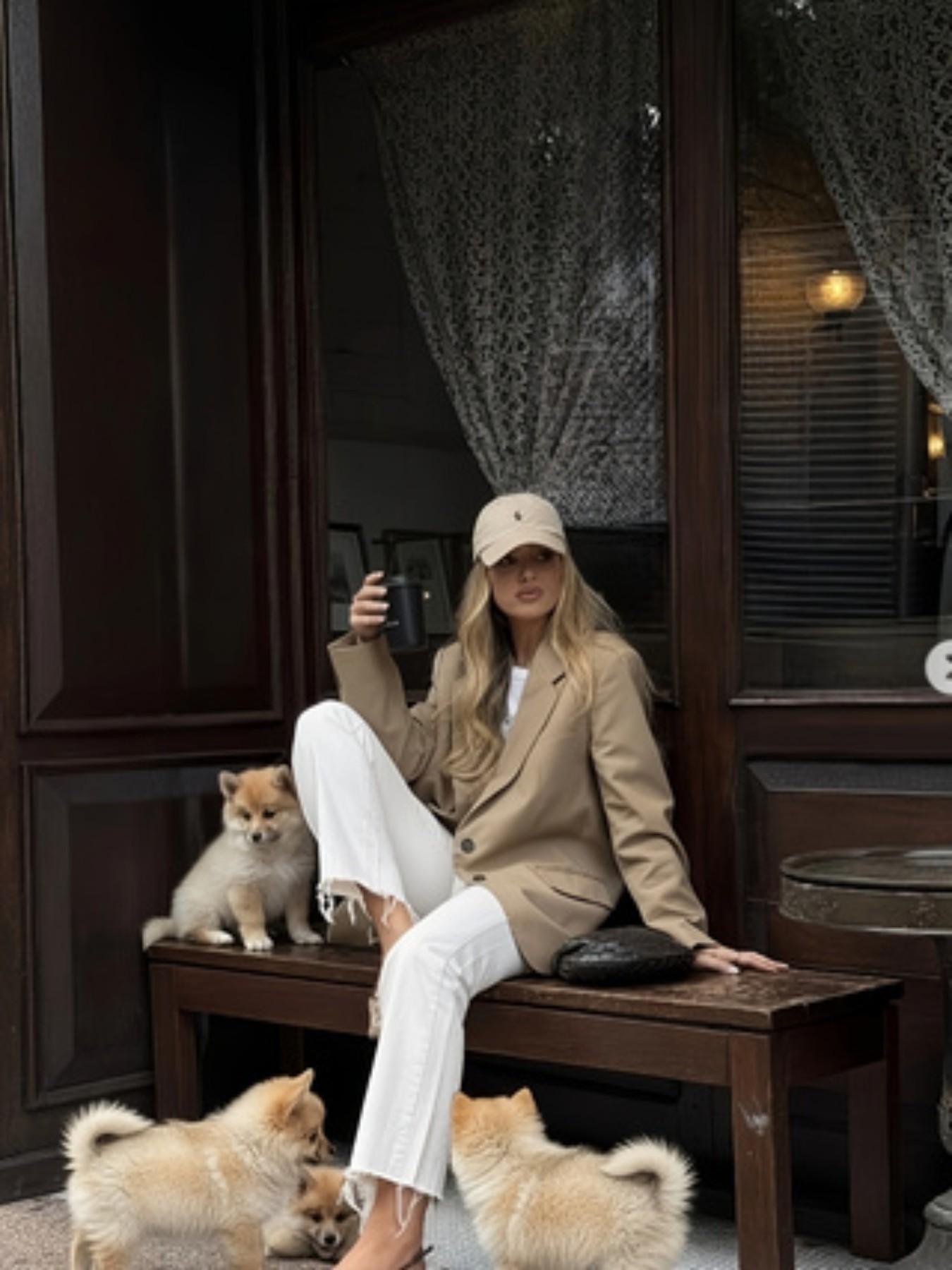 Women's French Style Relaxed Blazer, Streetwear Coffee Shop Versatile Casual Jacket, Perfect for Everyday Wear