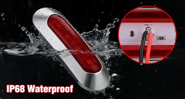 Nilight 10PCS Red Oval LED Truck Pickup Side Marker Lights - 4 LEDs, 3.7 in, IP68 Waterproof, DC 12-24V, Chrome Bezel, 24 AWG Wiring, Fix with Screws, Navigation/Step Lights, Universal for All 12-24V Vehicles, Navigation Lights Nilight 10PCS Red Oval LED Truck Pickup Side Marker Lights - 4 LEDs, 3.7 in, IP68 Waterproof, DC 12-24V, Chrome Bezel, 24 AWG Wiring, Fix with Screws, Navigation/Step Lights, Universal for All 12-24V Vehicles, Navigation Lights