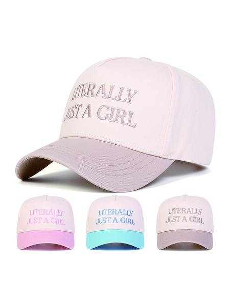 Women's Casual Letter Embroidered Adjustable Trucker Hat, Street Style Baseball Cap, Perfect for Spring & Fall Outdoor Travel Beach Vacation