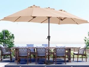 SUPERJARE 13FT Umbrella Outdoor Patio, Double sided Pool Umbrellas with Fade Resistant Canopy, Large Table Umbrella for Deck, Market, Backyard