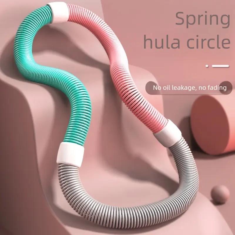 1pc Adjustable Abdominal Shaping Fitness Ring - Foldable Core Strength Training Hoop, Four-Color Splicing Design, Battery-Free, Easy Assembly Spring Design, Better Waist Protection, Non-Tiring, Suitable for All Fitness Levels, Durable Home Gym Equipment,