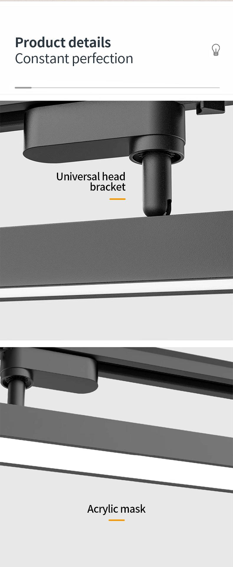 Adjustable Long Track Light LED Diffused Lighting Commercial Clothing Store Supermarket Rail Type Strip Lamp