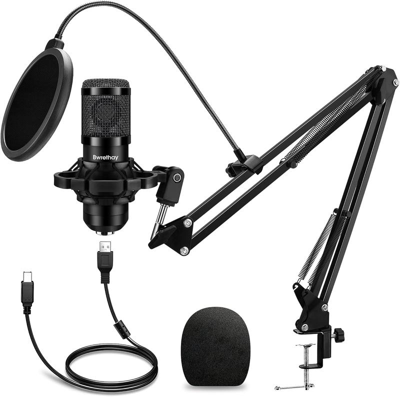 USB Gaming Microphone PC,Professional Cardioid 192kHz/24Bit Plug & Play Mic Recording Microphone Kit with Advanced Chipset,for Streaming, Podcast, Studio and Singing