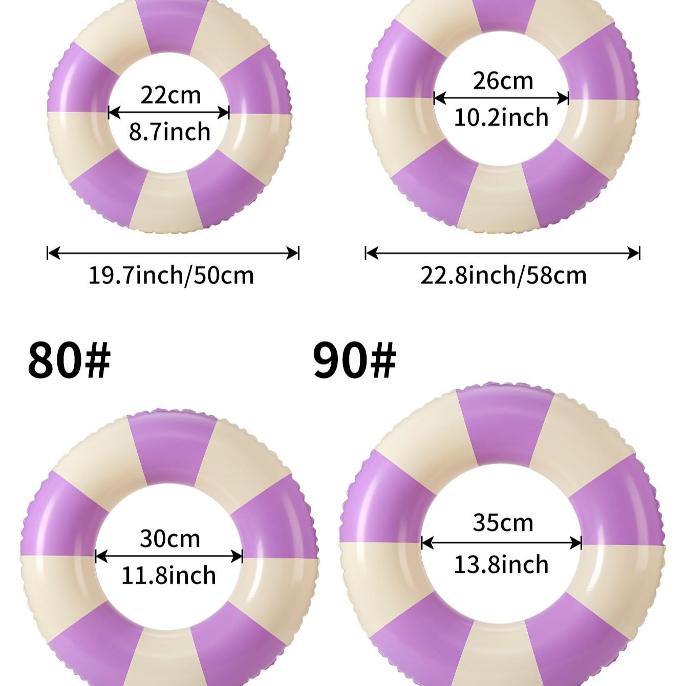 Classic Striped Inflatable Swim Ring, Swimming Circle & Pool Float Toy, Suitable for Adults, Teens, and Kids Beach Toys