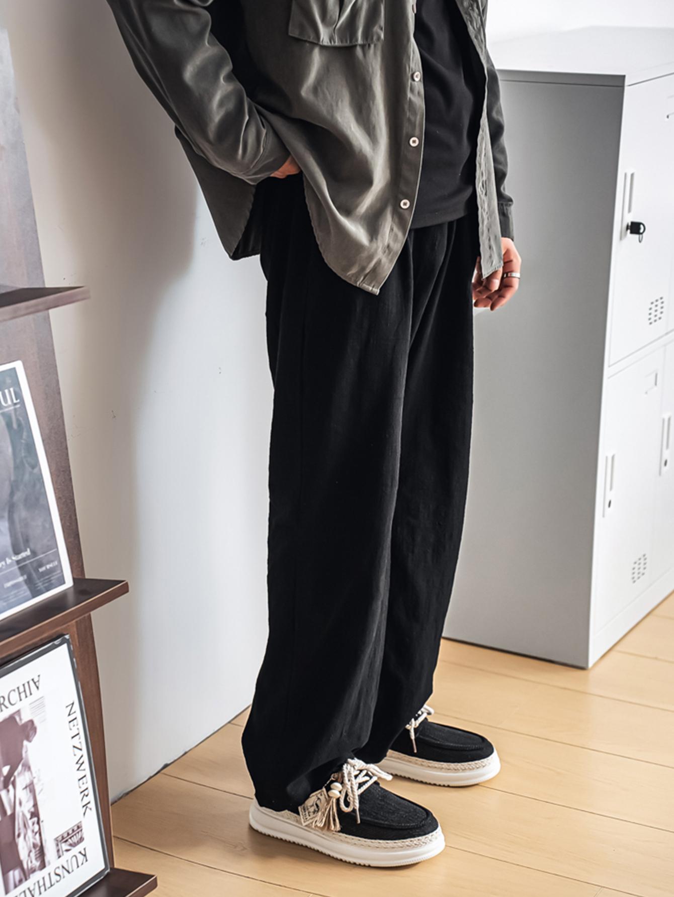 New Summer Men's Cotton Linen Shoes, Breathable Non-Stuffy, Straw Trim Fringe Design, Casual Retro Style, Perfect for Daily Wear