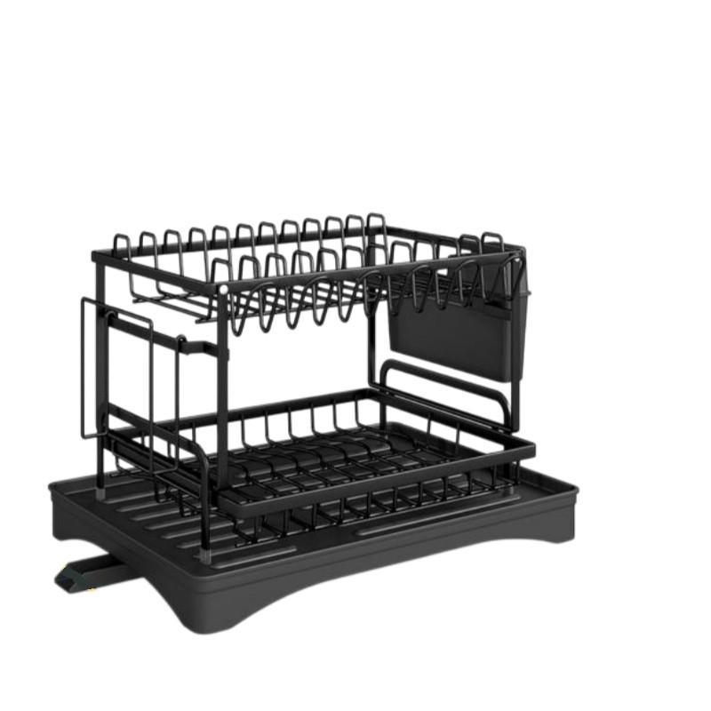 Kitchen Multi-Functional Drain Rack, Dish Draining Shelf, Countertop Bowl Drying Rack, Small Storage Organizer for Bowls and Plates