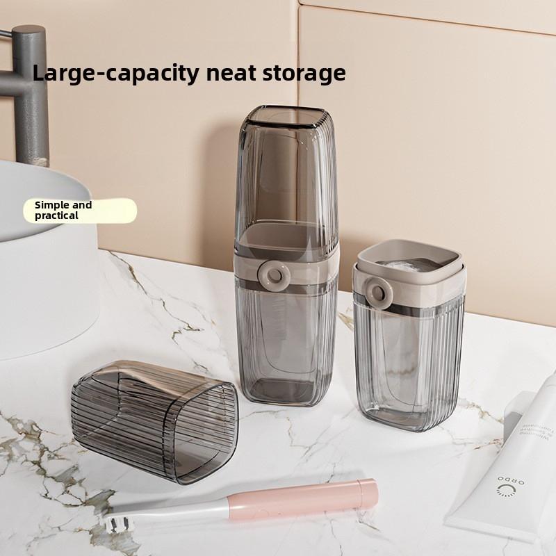 Portable Travel Soap Box & Mouth Cup Set Draining Soap Holder Toothbrush Cup Couple Wash Cup Toothpaste Storage Organizer Travel Toiletry Kit