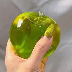 Green Apple Squishy Toy Slow Rebound Soft TPR Squeeze Fidget Cute Simulation Fruit Sensory Hand Play Toy Daily Relax Decor