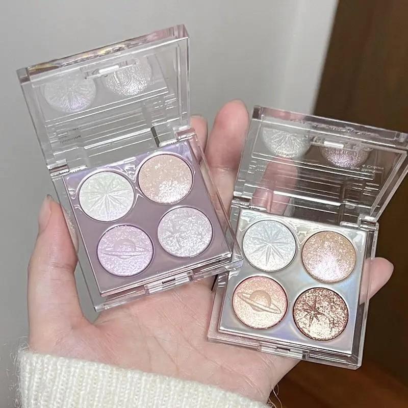Glitter Highlighter Eyeshadow Palette, Shimmer Sparkle Palette, Long Lasting, High Pigmented, Trending Makeup, Summer & Korean Style