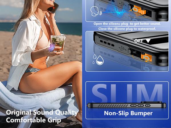 Temdan Magnetic for iPhone 17/16/15/14 Pro/Pro Max/Plus/Air Case Waterproof,Built-in Screen Protector[IP68 Underwater][Upgrade Military Dropproof][Compatible with MagSafe] Full Body Shockproof Translucent Case 6.3''/6.9''-Black