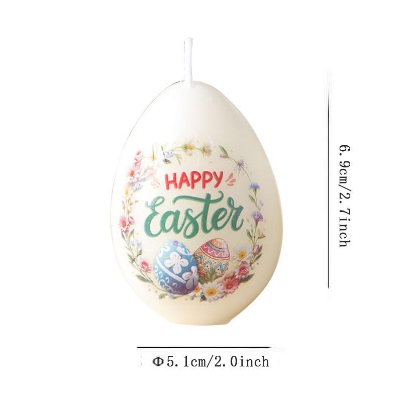 Egg-Shaped Floral Aromatherapy Candle, Hand-Drawn Design, Plant Wax, Natural Scents, Smoke-Free, Easter Decor, Home Fragrance, Gift Idea