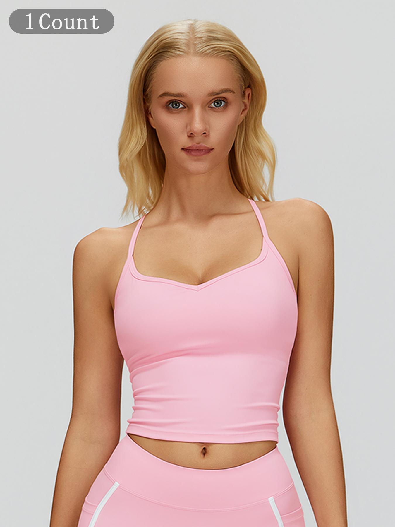 Crossback Yoga Tank Top, Seamless Design, Tight-Fitting Gym Sports Bra, Ideal for Running & Outdoor Activities, Women's Fitness Wear