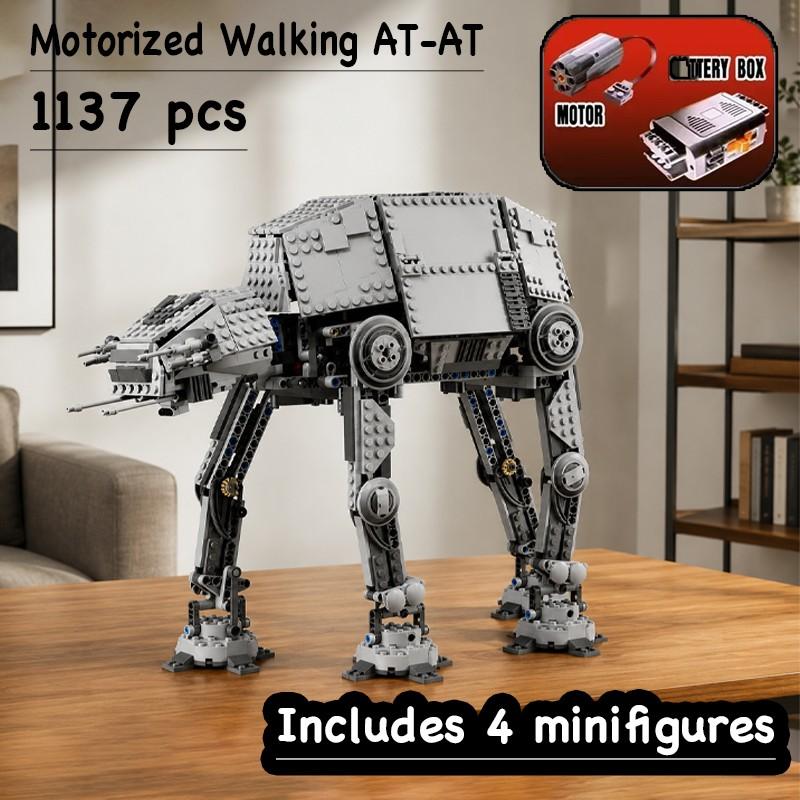 1137 Pcs Motorized Walking At-At Building Block Toy Set, Motorized Building Blocks, Motorized Functionality, Detailed Design, Detailed Construction, Durable Material, Perfect Gift for Kids