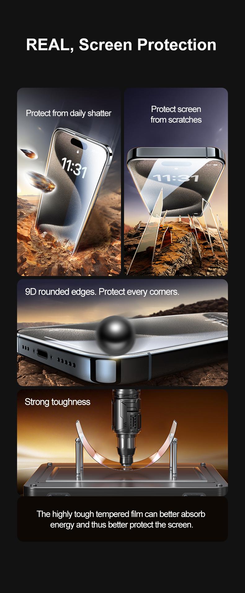 FUNCAT Global [3PCS] Screen Protector Cabin; For iphone 16/15/14/13/12 Dust Free, Bubble Free, Precise Fit, [3pcs +A Reusable Cabin) (High Definition/Privacy)