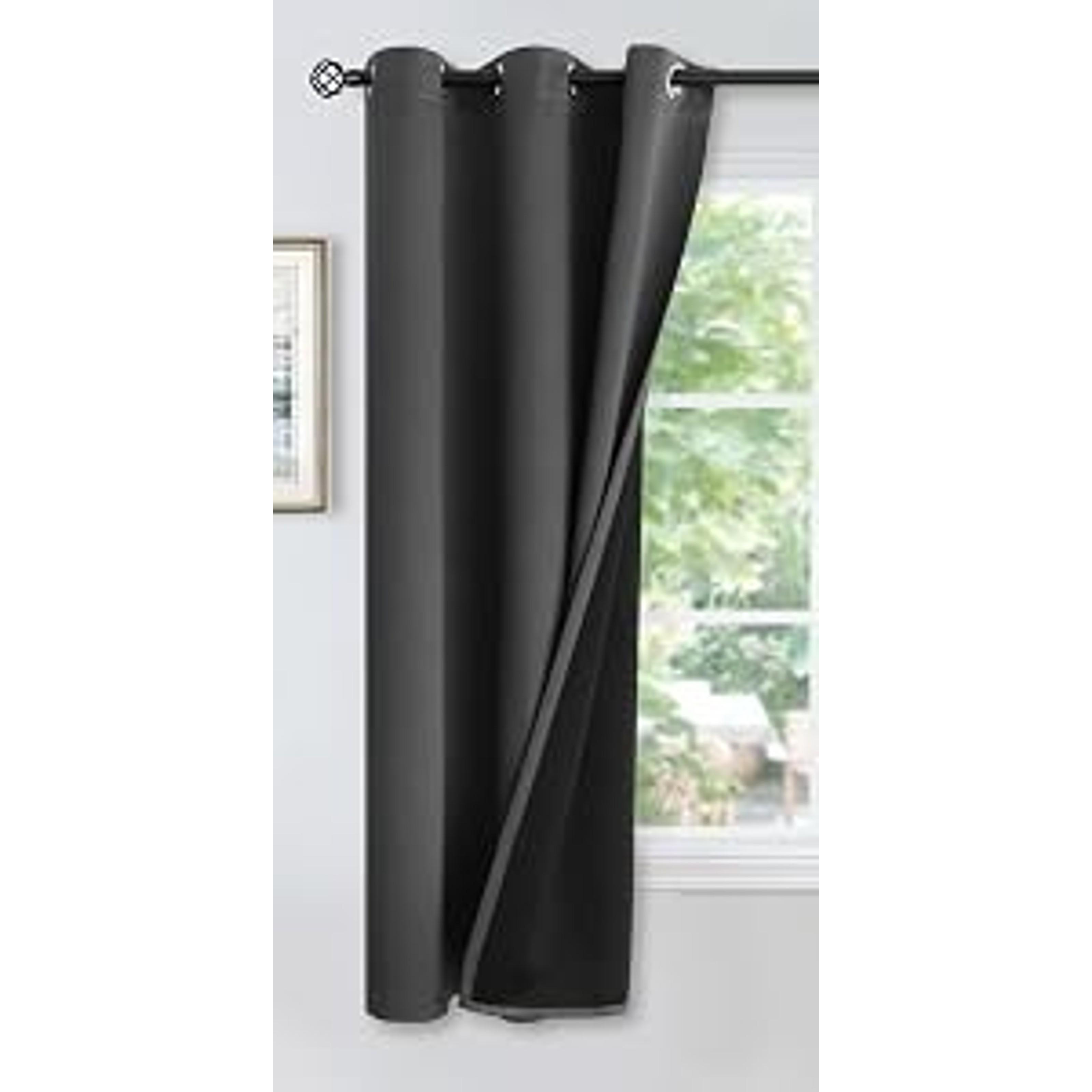 Linen Blackout Curtains 63 Inch Length for Bedroom Living Room, Beige Thermal Insulated Grommet Window Drapes, 2 Panels, 52 X 63 InchGift