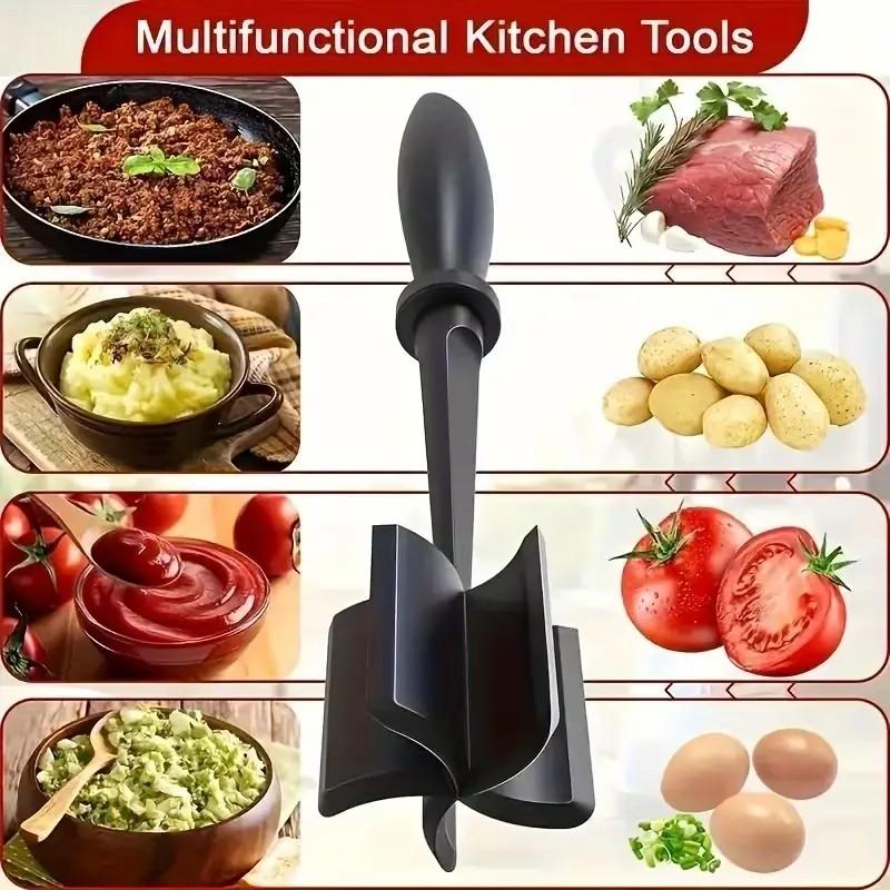 Multi-Functional Handheld Meat Chopper and Cooking Scraper, Versatile Meat Smasher for Quick Meal Prep, Kitchen Tool for Efficient Cooking, Kitchen Gadget