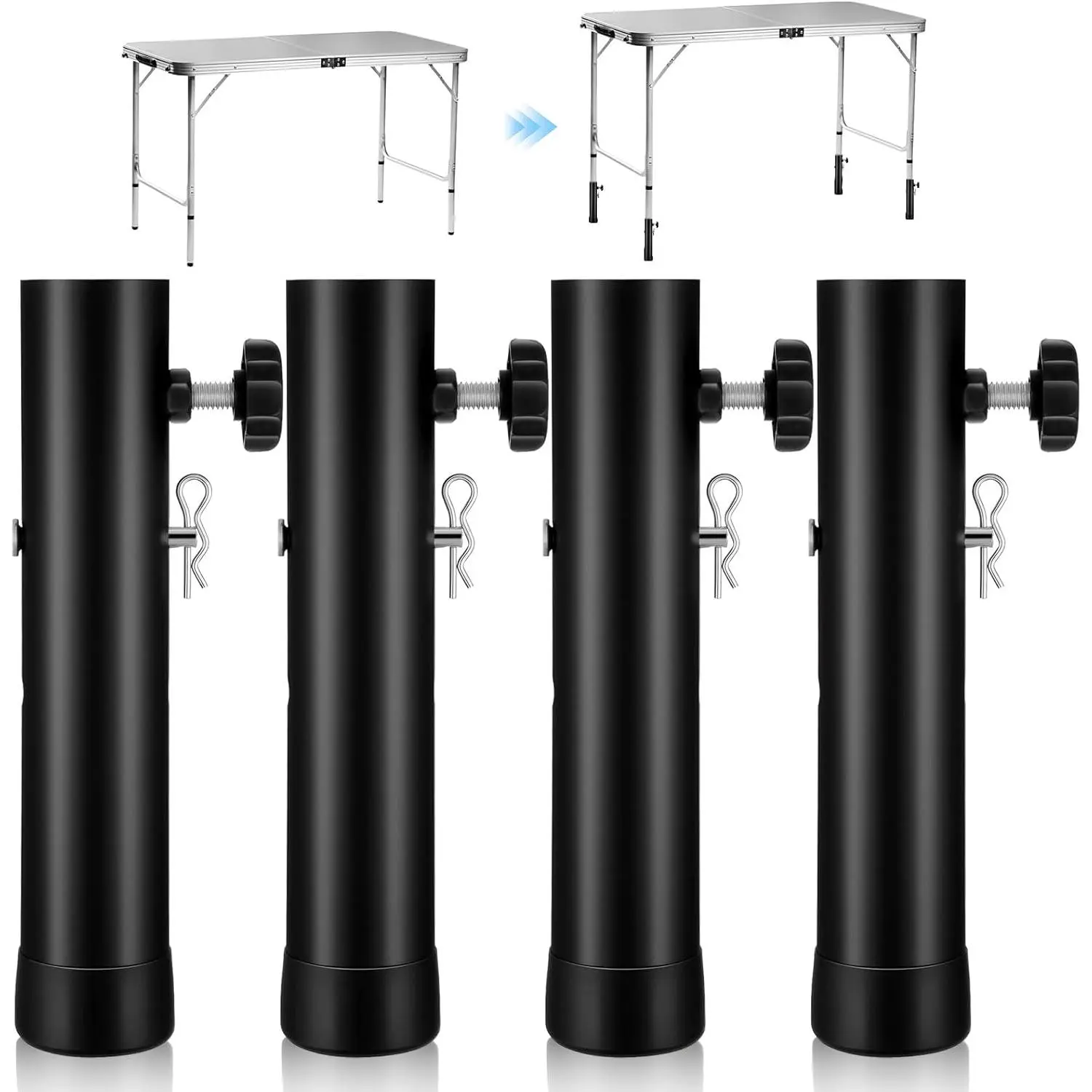 4pcs Folding Table Risers Folding Table Leg Extenders Risers Duty Foldings Riser for Sewing Room Puzzle Desk Straight/Bent Legs DIY & Back Pain Relief