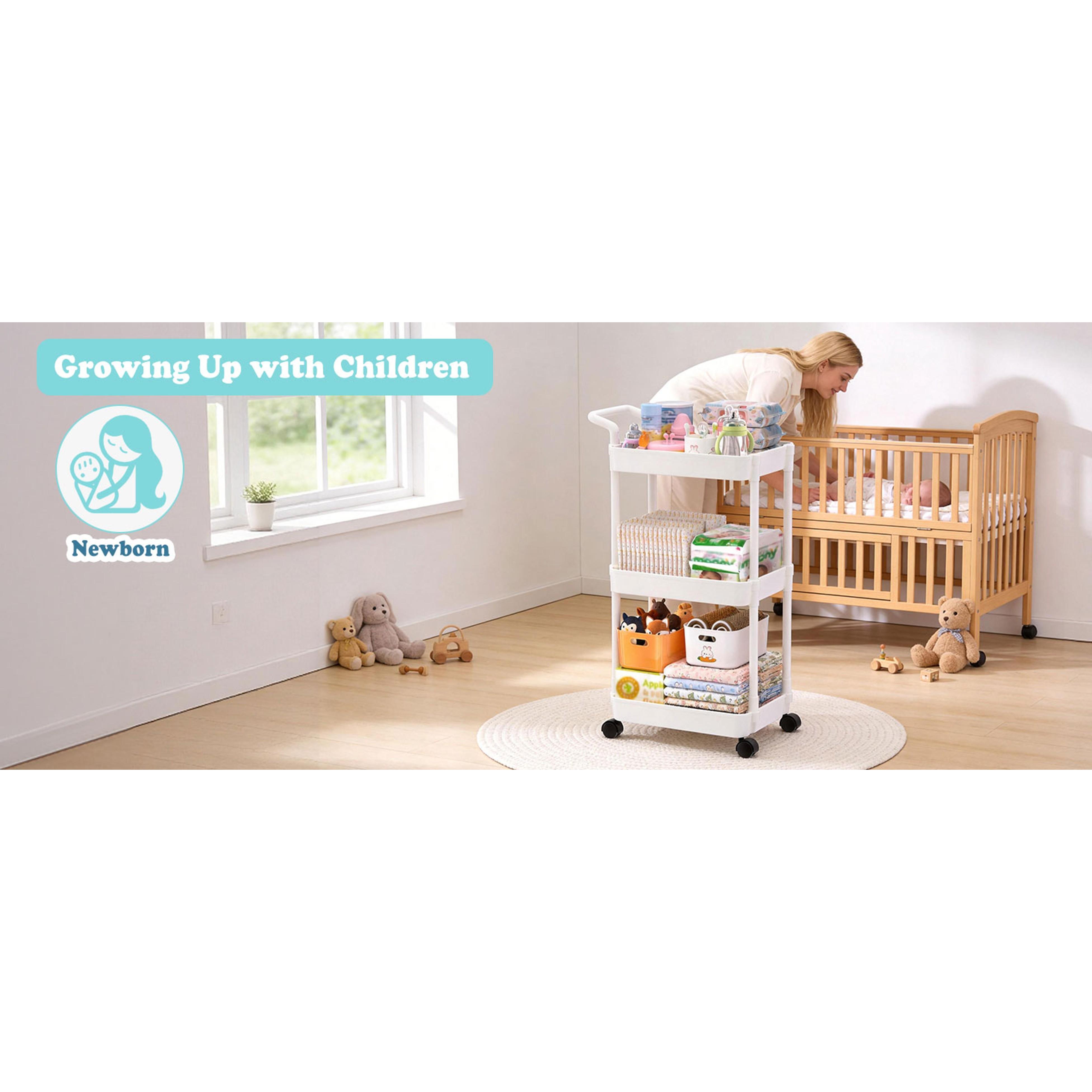 Baby Diaper Caddy, Plastic Movable Cart for Newborn Nursery Essentials Diaper Storage Organizer for Changing Table & Crib, Easy to Assemble, Baby Registry, Off-White Baby Diaper Caddy, Plastic Movable Cart for Newborn Nursery Essentials Diaper Storage Organizer for Changing Table & Crib, Easy to Assemble, Baby Registry, Off-White