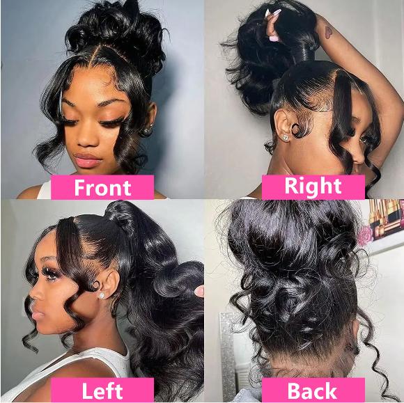 Tahikie 250% Density 360 Full Lace Invisi Strap Body Wave Wigs Human Hair Water Wave Transparent Lace Hidden Strap Frontal Black Wigs For Women TikTokShopBlackFriday