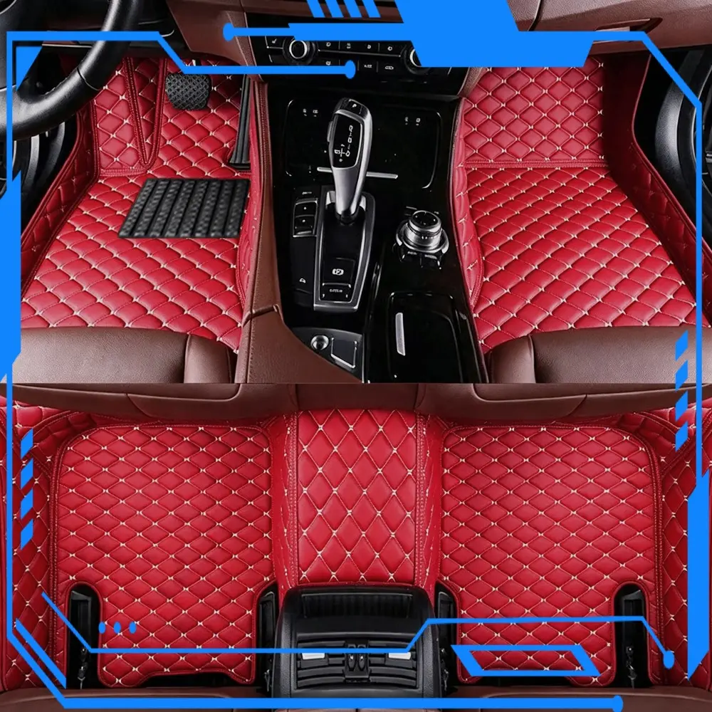 FOR Toyota Tacoma 2005–2015  Model Year PU Leather Full-Coverage Car Floor Mats, Left-Hand Drive [Exquisite Embroidery] Car Floor Mats, All-Weather Use, Modern Car Accessories, Car Floor Liners, Car Accessories