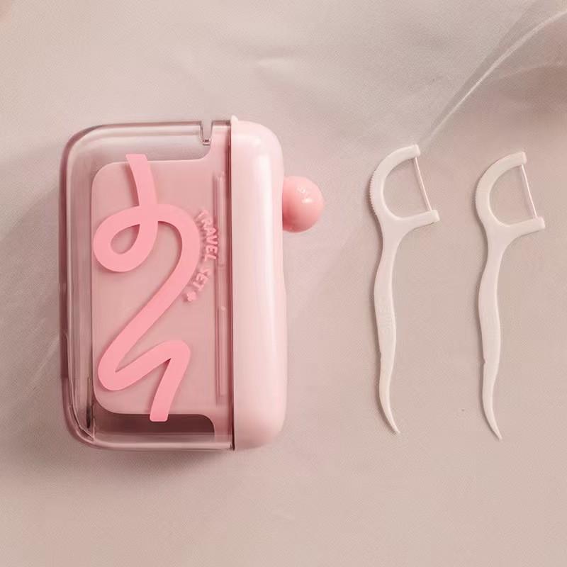 Automatic Floss Dispenser Box, Dental Floss, Multi-Dopamine Design, Portable High-Aesthetic Mini Oral Travel Toothpick Holder, Safe for Outdoor Use
