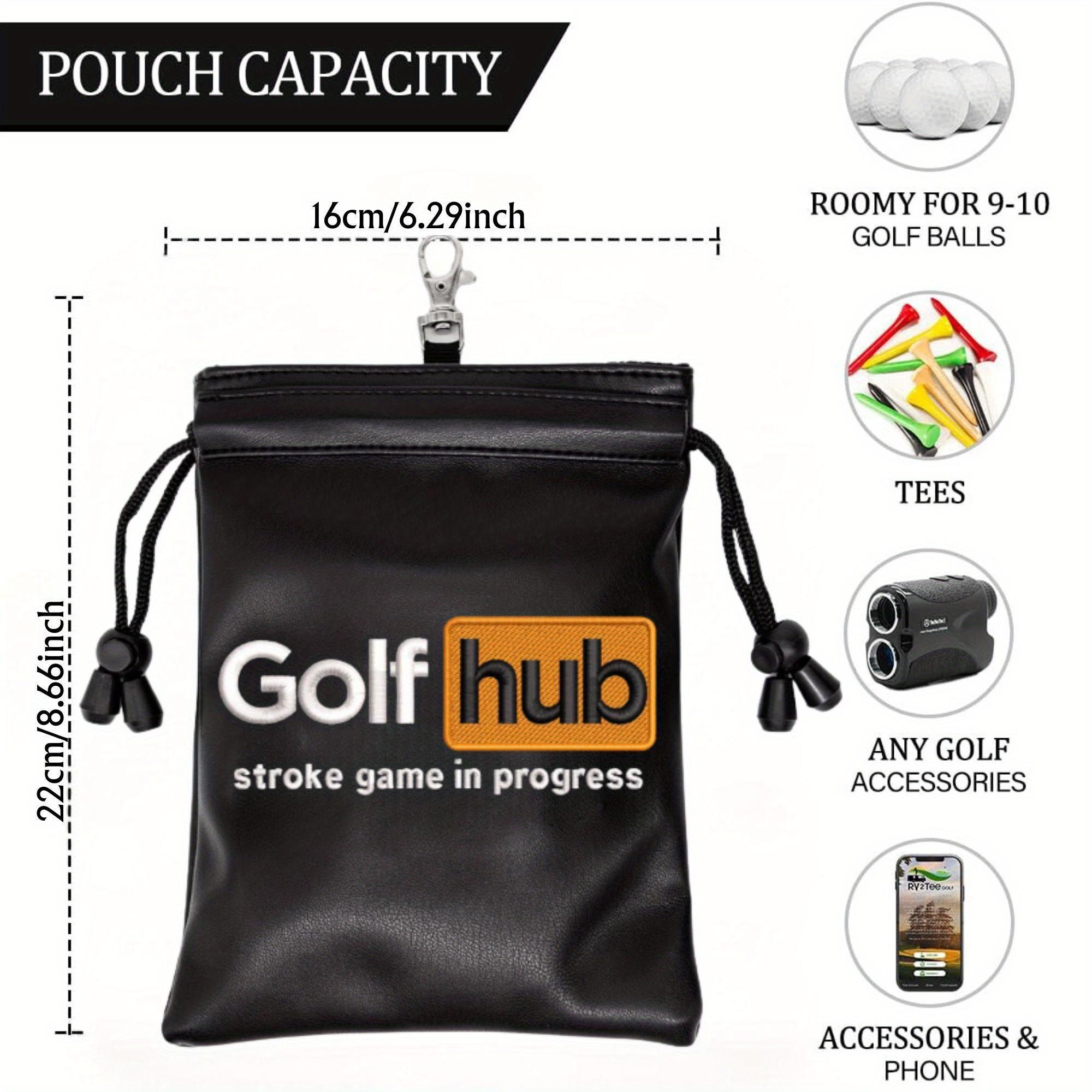 Durable Waterproof Golf Valuables Pouch, Golf Tee Pouch with Drawstring Closure, Portable Ball Pouch for Men Golfers, Unique Gift Idea, Golf Accessories