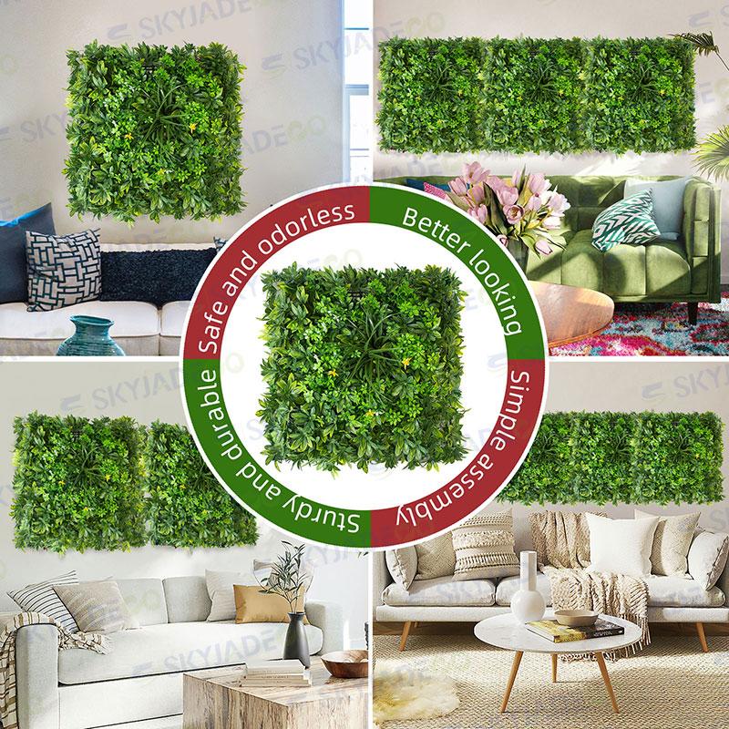 Grass Wall Panel Backdrop Wall,Artificial Green Plant Home Hanging Decoration,Indoor Outdoor Backyard Garden Fake Hedge room decor 20*20" 6 Pack