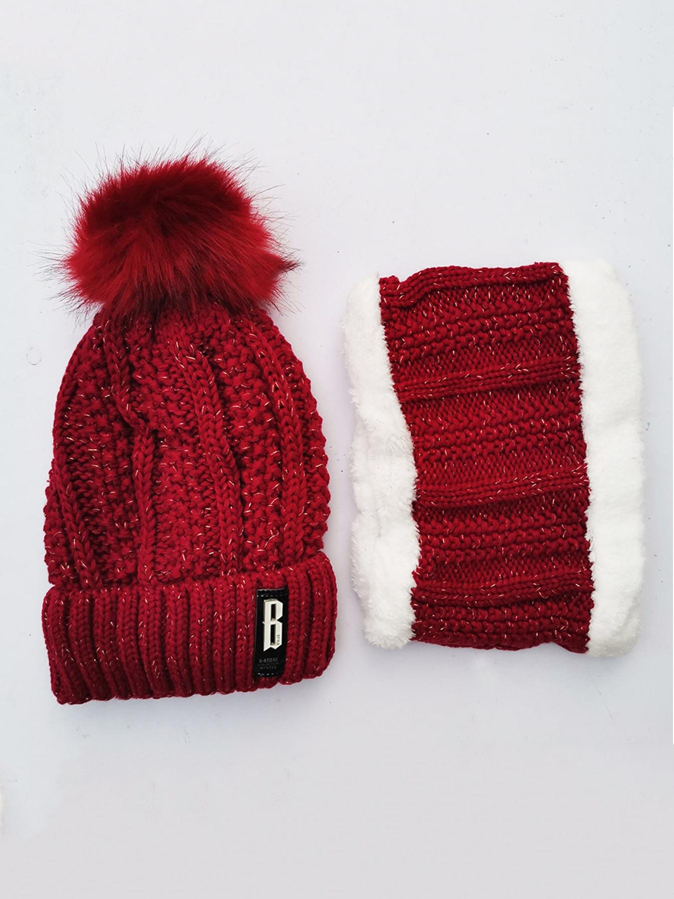 Cozy Winter Hat and Scarf Set, Accessories Set for Men and Women, Thickened Plush Knit, Windproof and Cold-proof Design, Soft Warm Thermal, for Outdoor Leisure, Travel, Daily Streetwear, Black Flatbill Hat