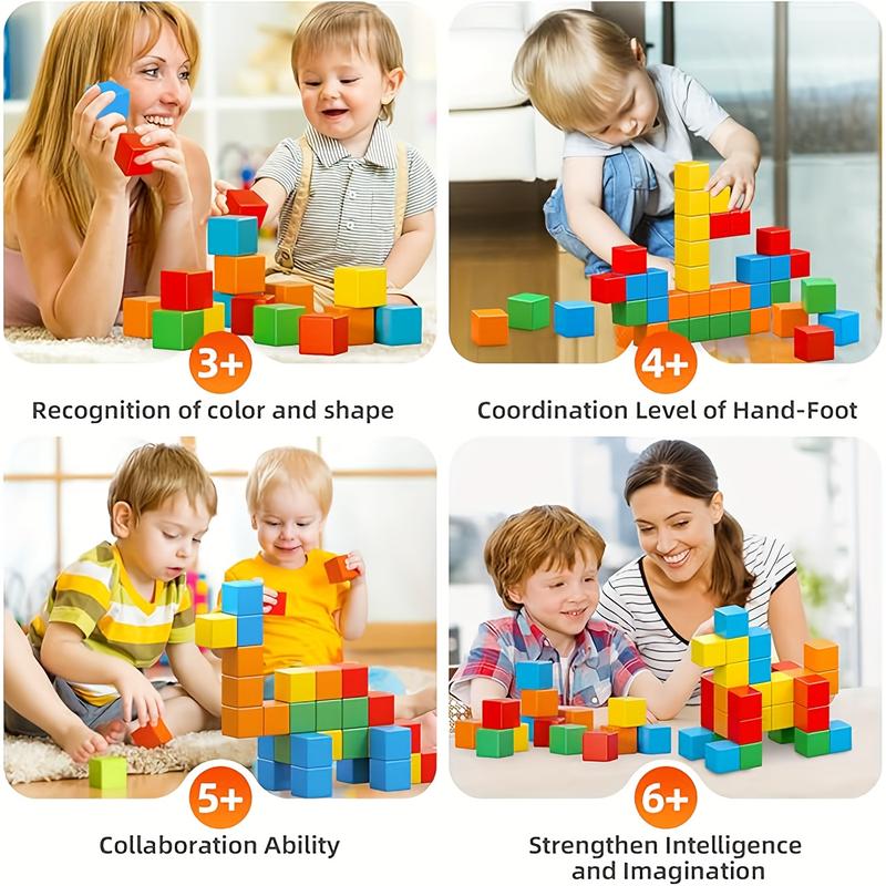 Magnetic Building Blocks Toy, Magnetic Building Set, 2.5cm 3D Sensory Toys for Boys and Girls, Finger Exercise for Kids 3-5 4-8 Years Old, Christmas Gift
