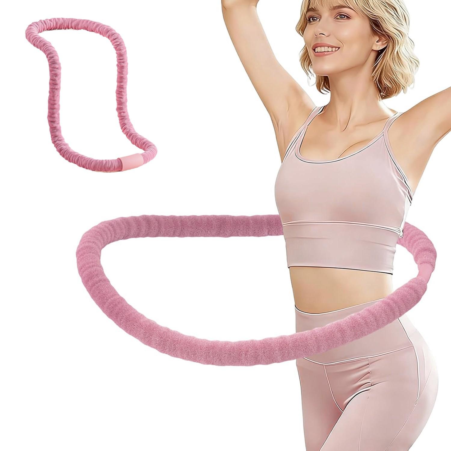 3.3 lbs soft spring weighted fitness hoop for adults, designed for core muscle training and core workouts. Portable slimming fitness equipment suitable for adults' at-home core training.