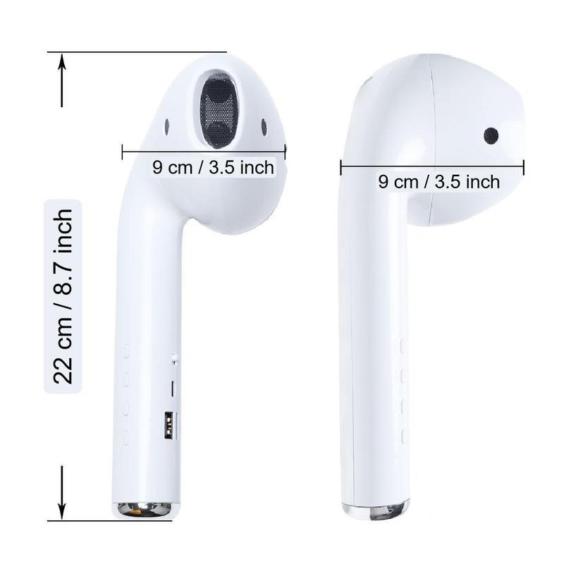 Wireless Earphone Shape Speaker, USB Charging, Microphone, Fm Radio, TF Card Support, Portable Speaker, Ideal for On-The-Go Use