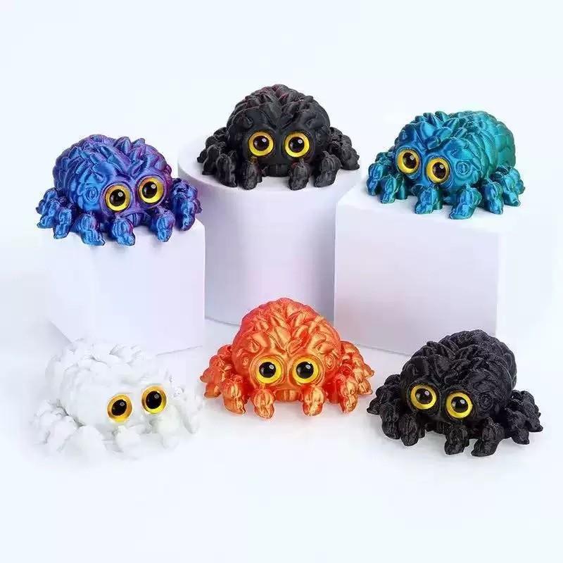 5 counts Cute Multicolor Spider Decor, Daytime Home &Office Decoration, Artistic Animal Tank Ornament,Durable Plastic Video Game Theme, Collectible Figurine