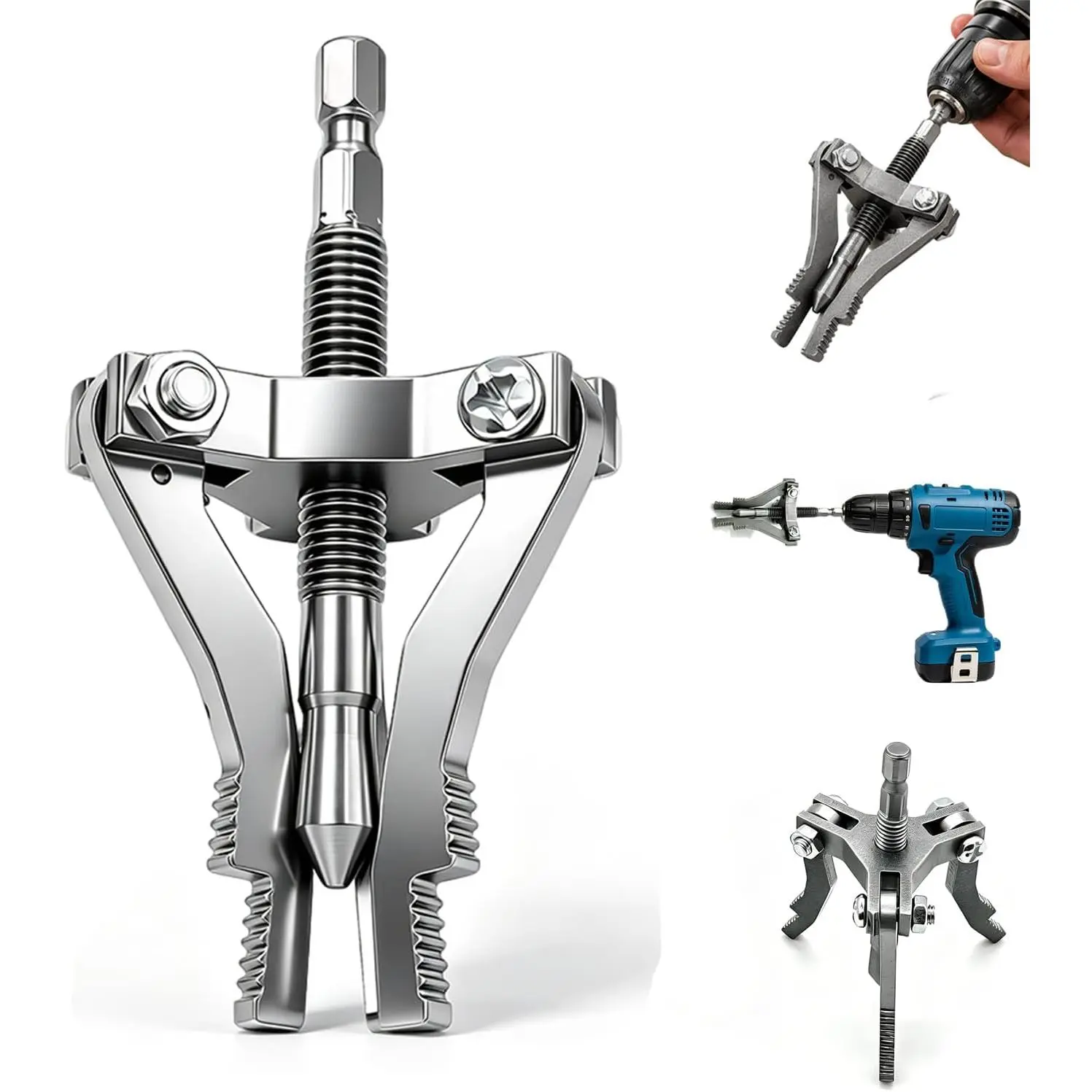 GJANSH Broken Pipe Extractor Tool, Upgraded 3-Jaw Pipe Thread Extractor for Drill, Stable Grip Remover for Damaged Threaded Pipe Fittings