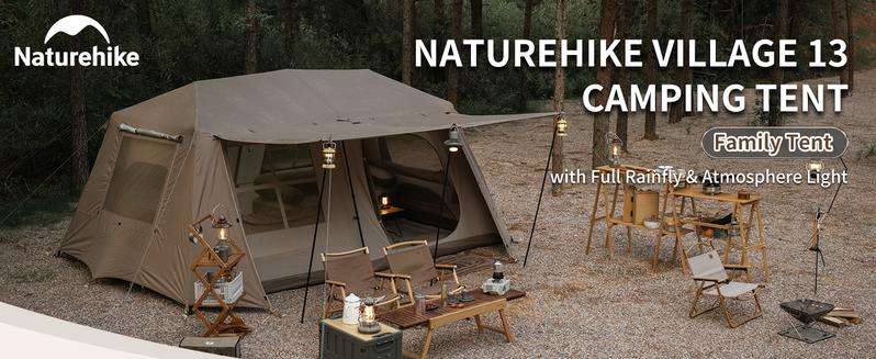 Naturehike Large Family Camping Tent with Front Awning & 60s Quick Setup – Waterproof, Sun Protection, Spacious 4-8 Person, Two-Room Design, Built-in Lights, Large Storage Space & Five-Sided Ventilation, Outdoor & Backyard Adventures