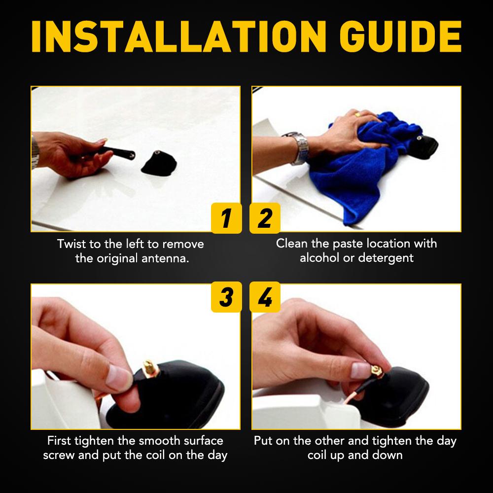 OXILAM Universal Black Shark Fin Car Roof Antenna Radio FM/AM Signal Aerial  Replacement