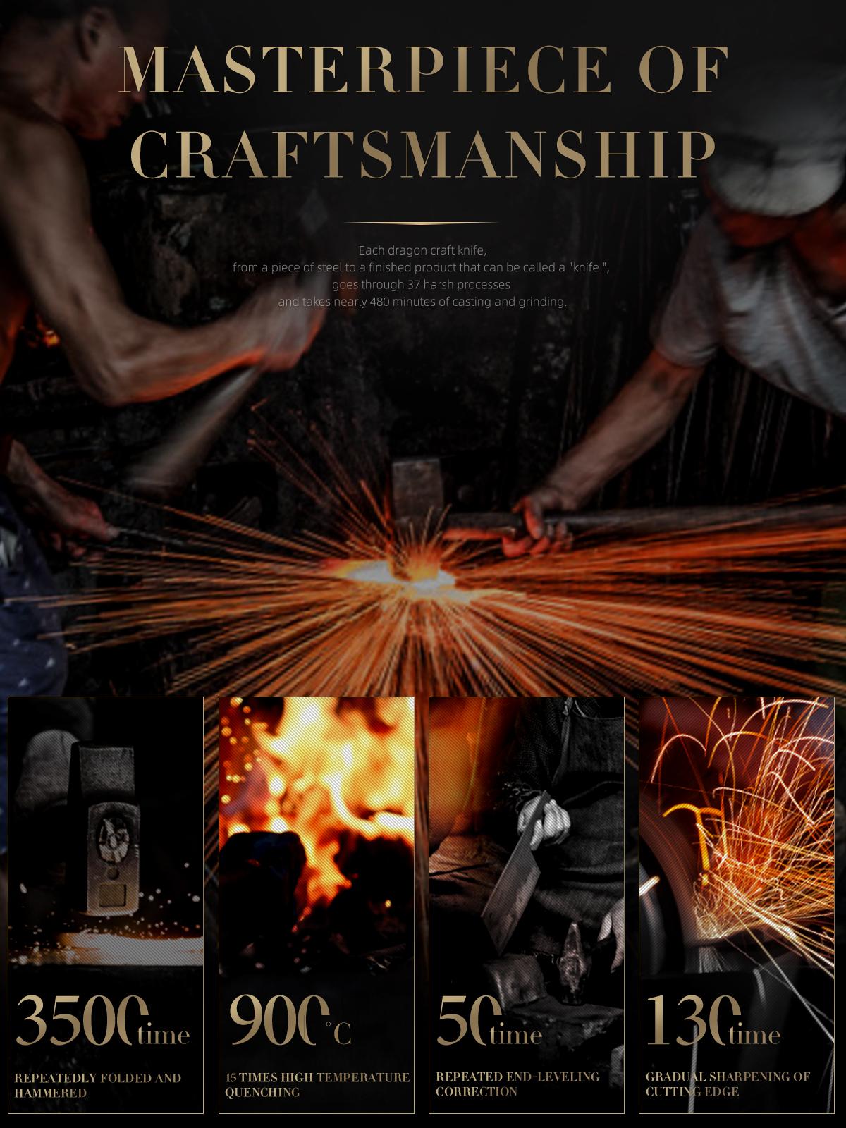 Stainless Steel Beef Specific Cutting Knife - Hand Forging Boning Knife for Professional Bone Cu  tting Precision Kitchenware