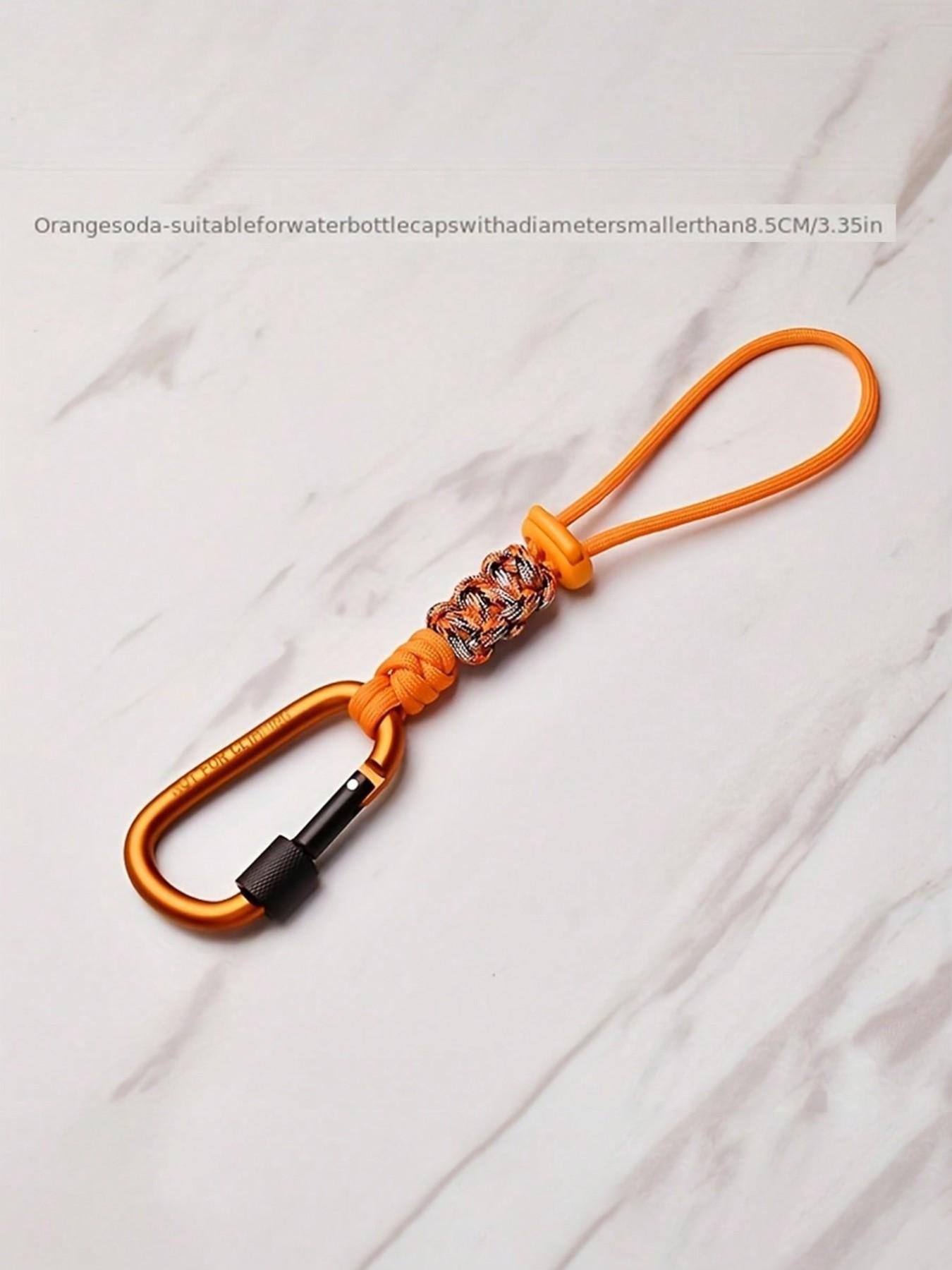 Multifunctional Outdoor Camping Accessory, Durable Braided Rope Keychain With Anti-Loss Strap And Water Bottle Hook, Rope Carabiner, Multi-Functional Hiking Backpack Buckle, Portable Water Bottle Lanyard For Hiking, Camping, Cycling, Beach, Etc