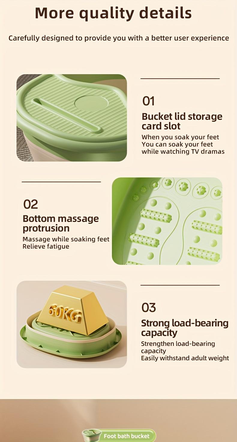 Foldable Foot Spa Bucket, Portable Foot Soaking Basin with Lid, Thickened Insulation Foot Bath Tub, Suitable for Bathroom, Living Room and Bedroom