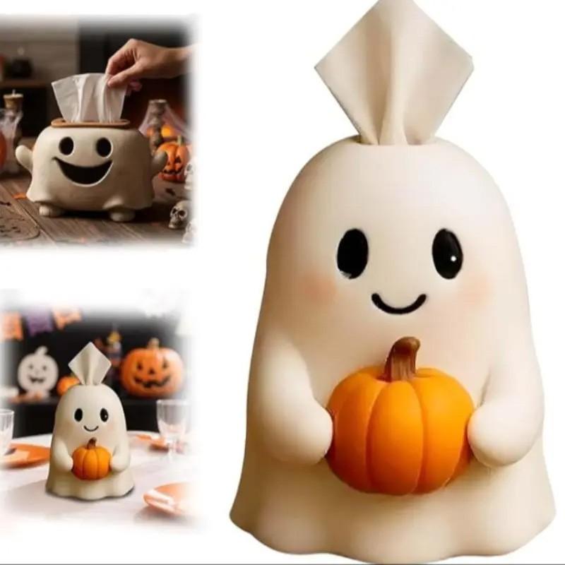⚠️ Size Check | Cute Ghost Tissue Box Cover | Halloween Room Decor | (TISSUES NOT INCLUDED)